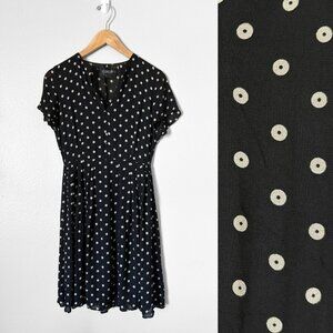 Reformation Black and White Polka Dot Mini Dress Womens 2 Sustainable Retro 90s